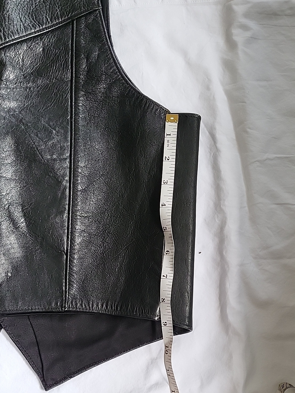 Espinozas Black Leather Vest with Concho Tassel Details Size S - Picture 9 of 9